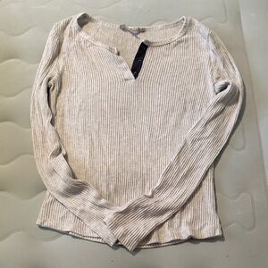 Pink Rose Cream Striped Sweatshirt